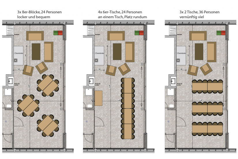 Löchligaischt Beispiel-Layouts für Bankette 1