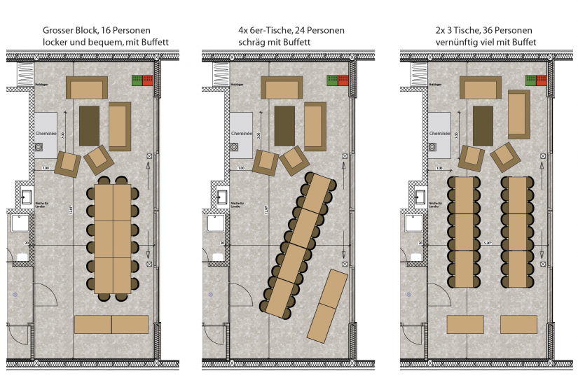 Löchligaischt Beispiel-Layouts für Bankette 2